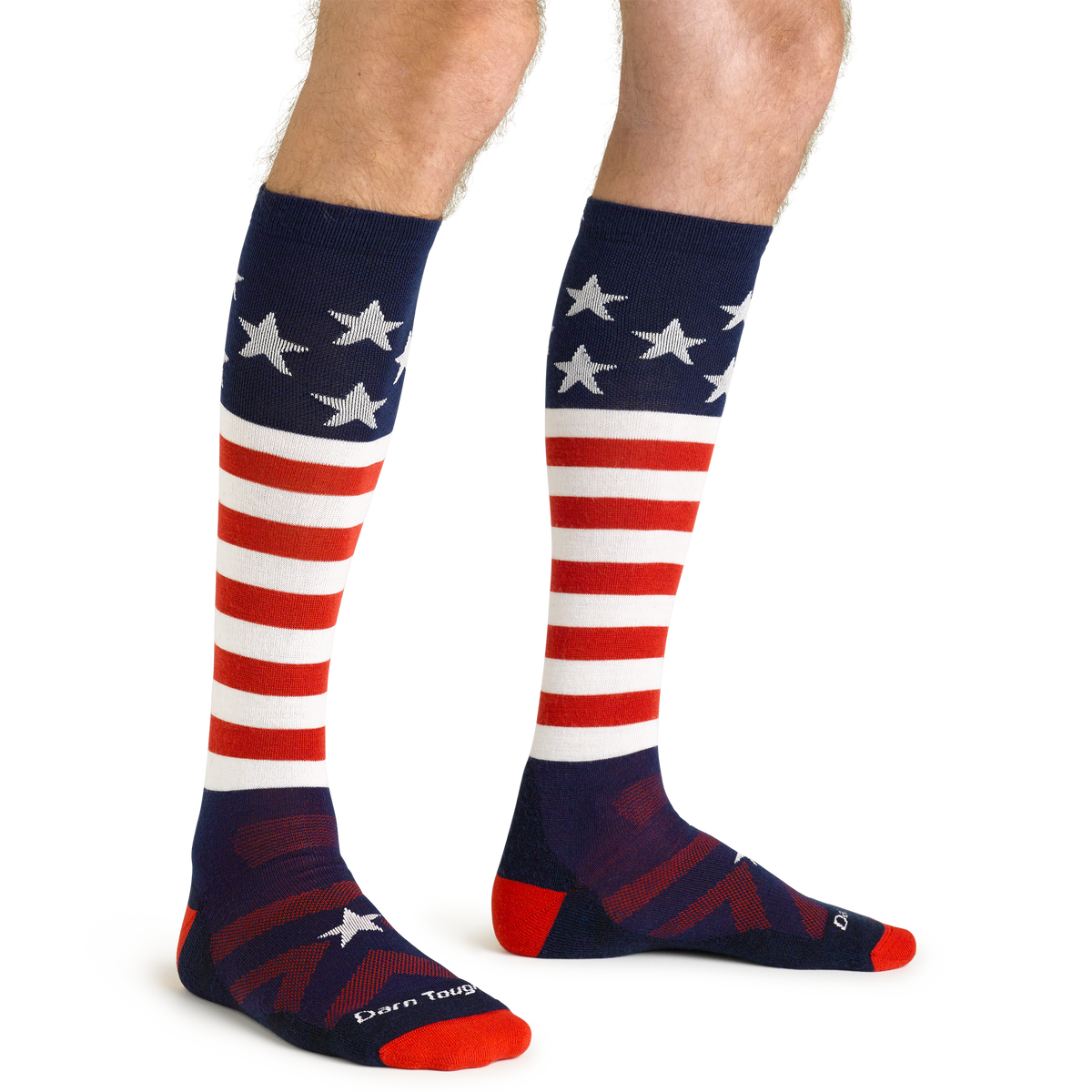 Darn Tough Vermont Men's Captain Stripe Over-the-Calf Midweight Ski & Snowboard Socks