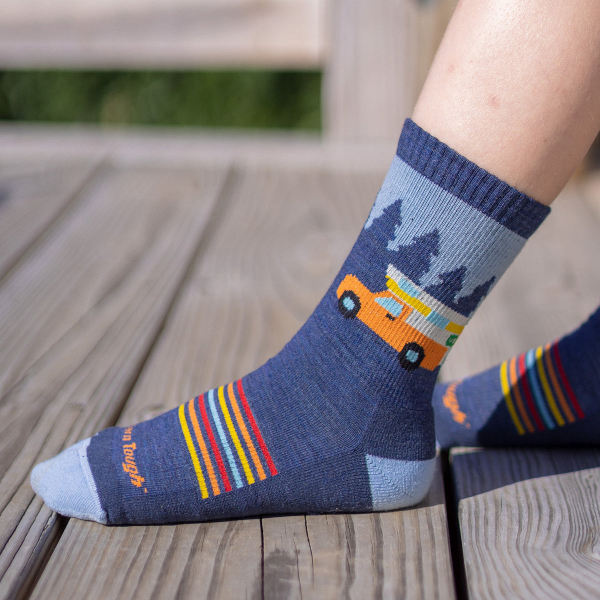 Darn Tough Vermont Kids Van Wild Micro Crew Lightweight Hiking Socks