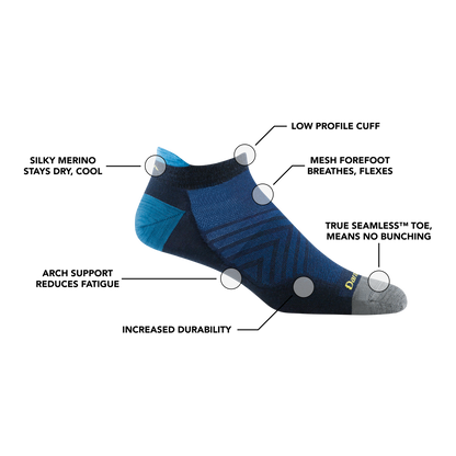 Darn Tough Vermont Men's Run No Show Tab Ultra-Lightweight Running Socks
