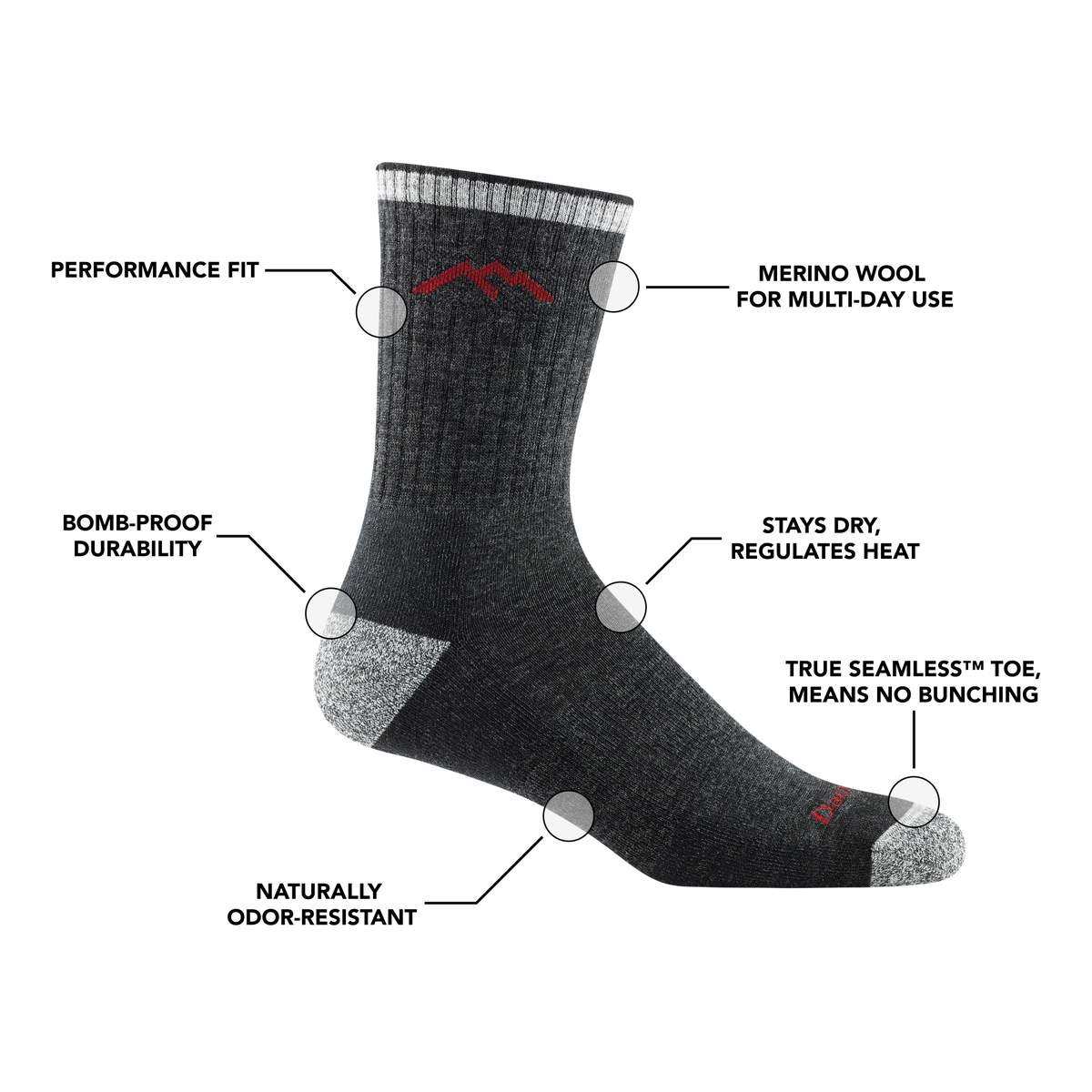 Darn Tough Vermont Men's Micro Crew Hiker 2-Pack