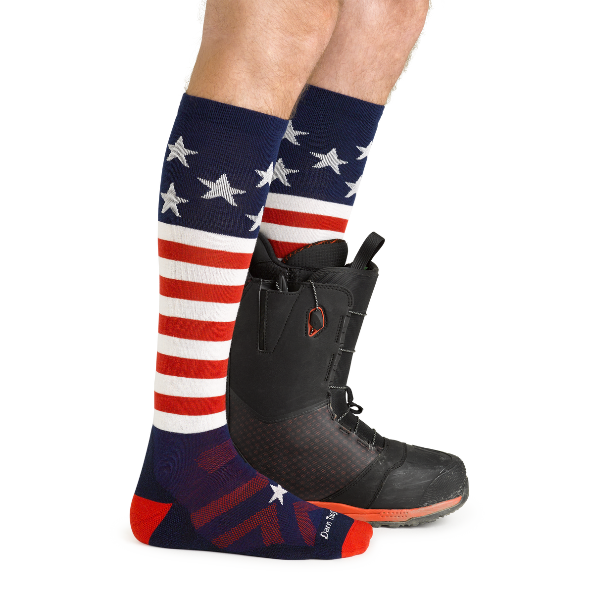 Darn Tough Vermont Men's Captain Stripe Over-the-Calf Midweight Ski & Snowboard Socks