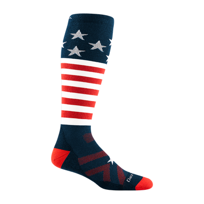 Darn Tough Vermont Men's Captain Stripe Over-the-Calf Midweight Ski & Snowboard Socks