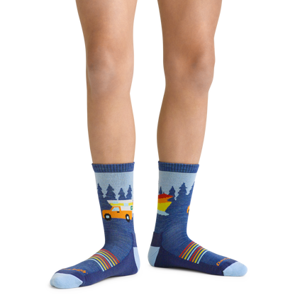 Darn Tough Vermont Kids Van Wild Micro Crew Lightweight Hiking Socks