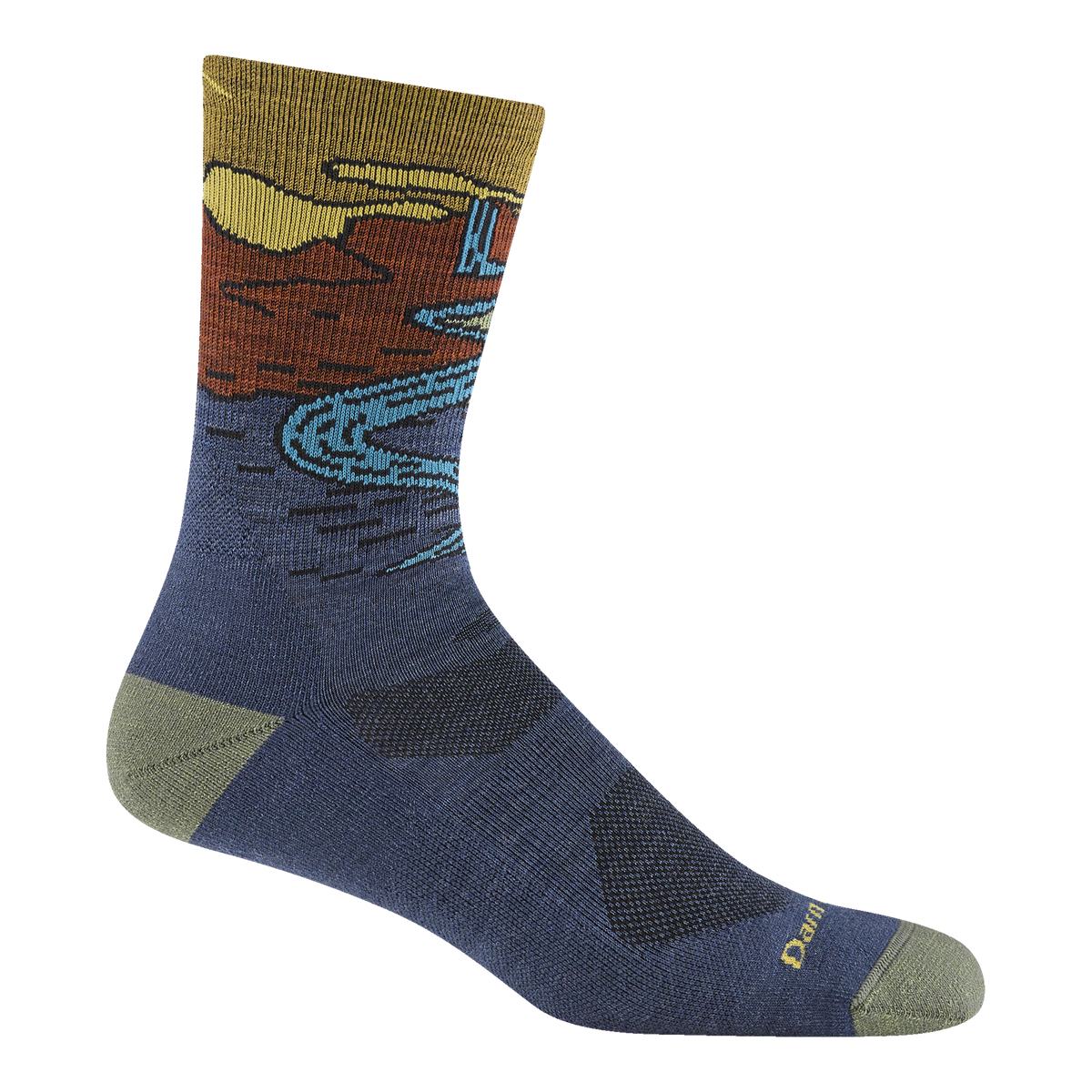 Darn Tough Vermont Men's Chasing Waterfalls Micro Crew Lightweight Hiking Socks