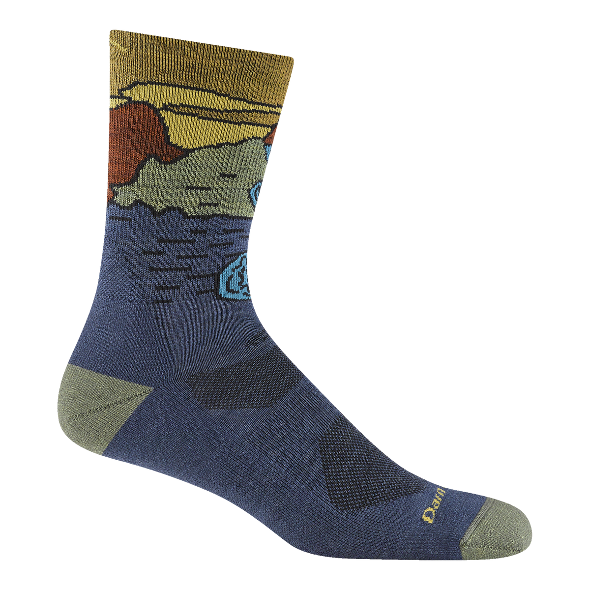 Darn Tough Vermont Men's Chasing Waterfalls Micro Crew Lightweight Hiking Socks