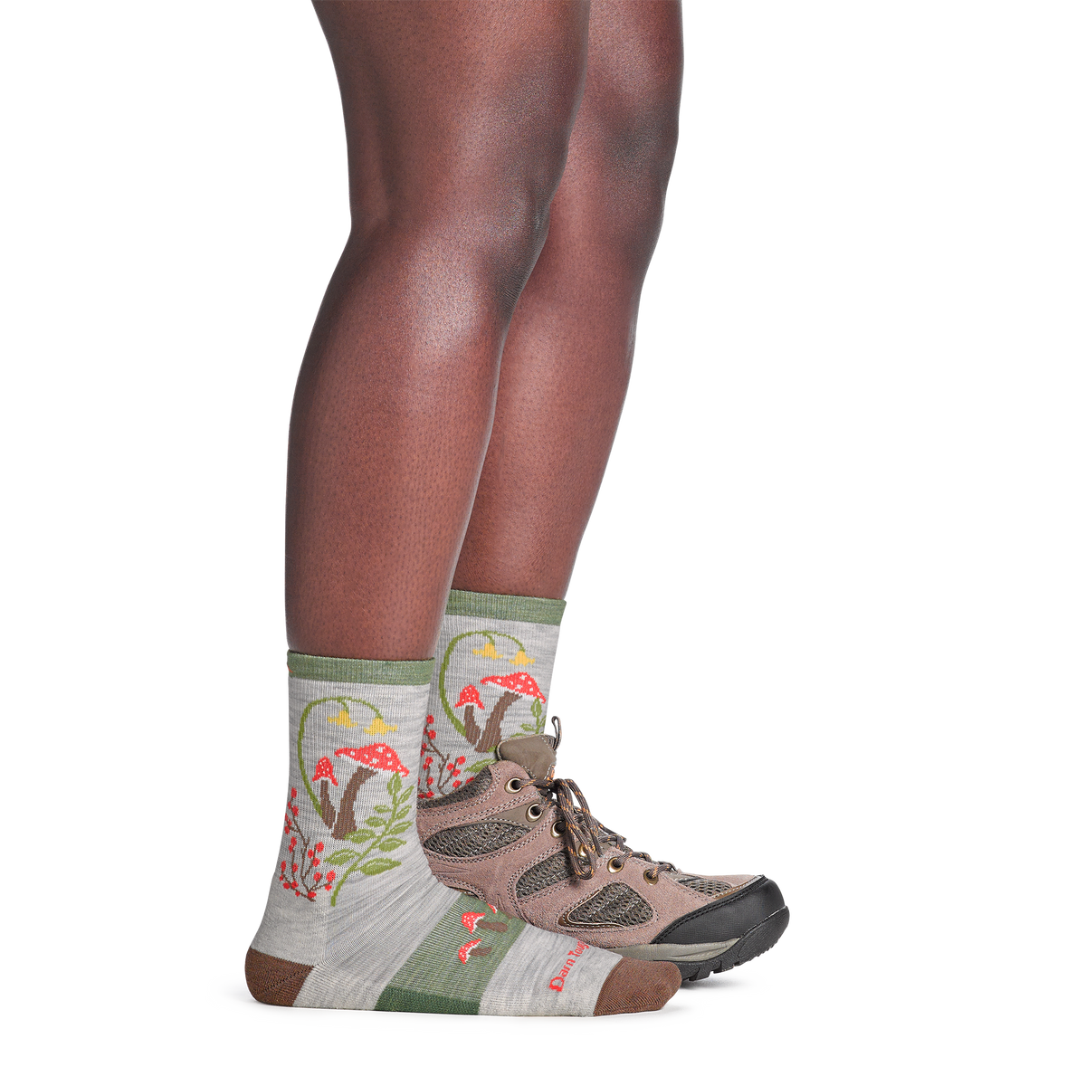 Darn Tough Vermont Women's Mellow Mushrooms Micro Crew Lightweight Hiking Socks