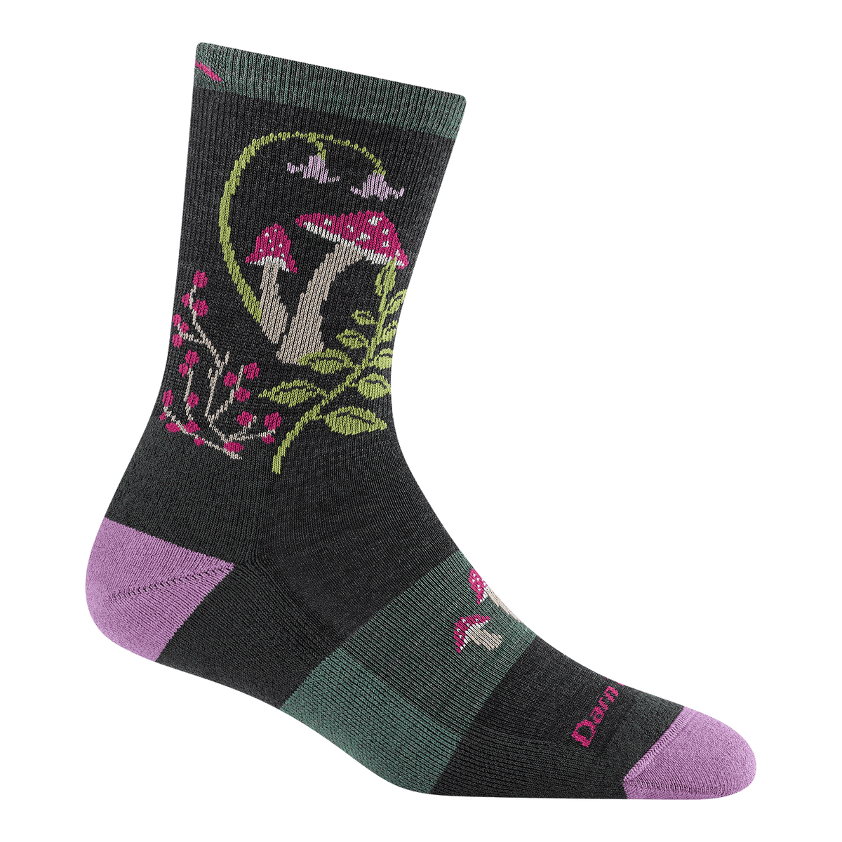 Darn Tough Vermont Women's Mellow Mushrooms Micro Crew Lightweight Hiking Socks