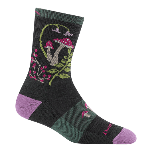 Darn Tough Vermont Women's Mellow Mushrooms Micro Crew Lightweight Hiking Socks