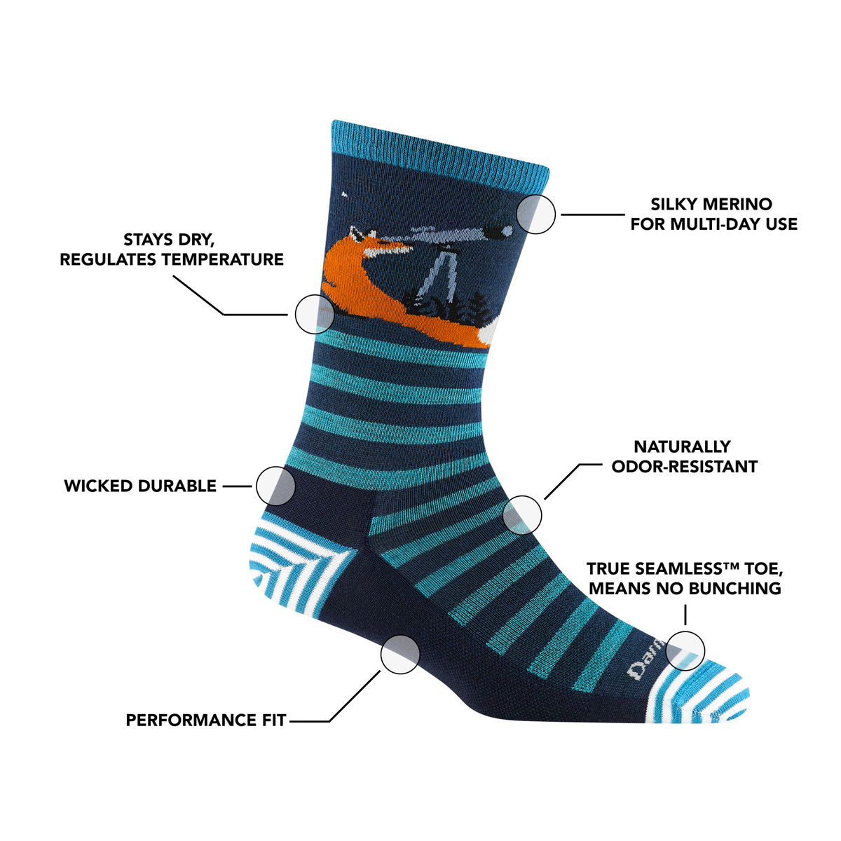 Darn Tough Vermont Women's Animal Haus Crew Lightweight Lifestyle Socks