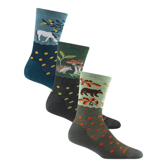 Darn Tough Vermont Women's Wildlife Lightweight Lifestyle Crew 3-Pack