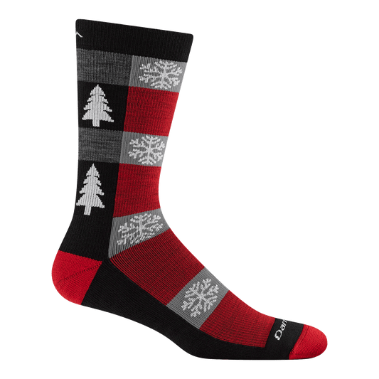 Darn Tough Vermont Unisex Festive Flannel Crew Cushioned Lifestyle Socks