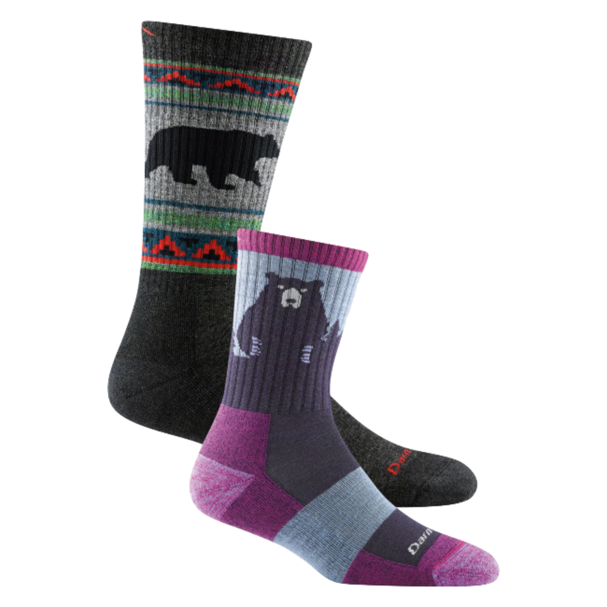 Darn Tough Vermont Men's and Women's Bear 2-Pack Hiking Socks